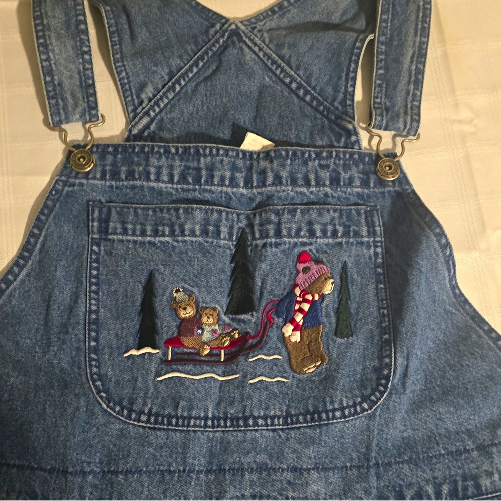 Vintage Y2K Christopher Banks Overalls Christmas Print